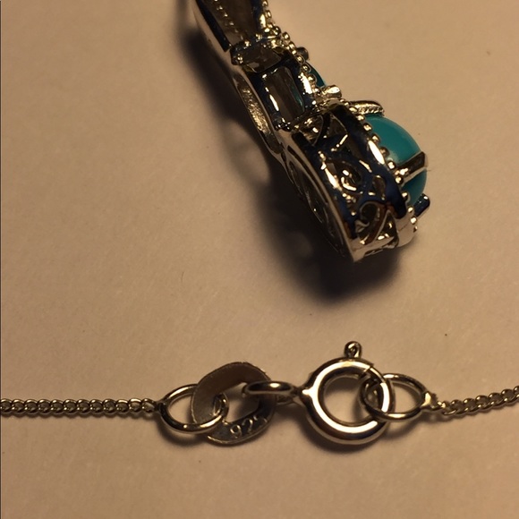 Arizona Sleeping Beauty Turquoise Set in sterling - Picture 4 of 7